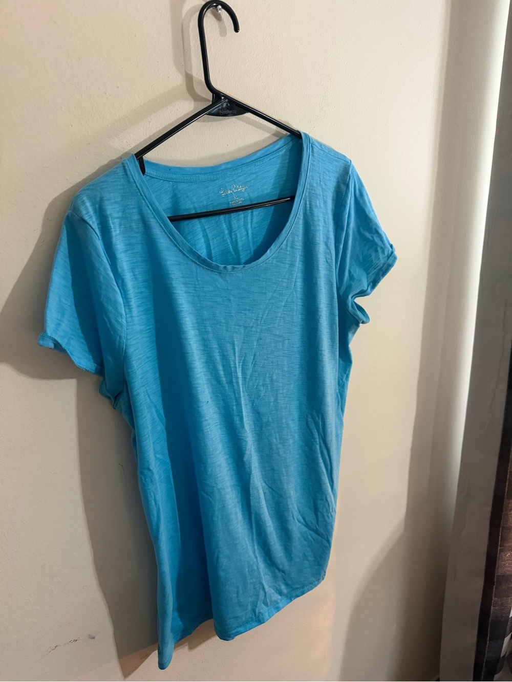 Lilly Pulitzer Size XL Turquoise Blue Scoop Neck Etta Short Sleeve Tee